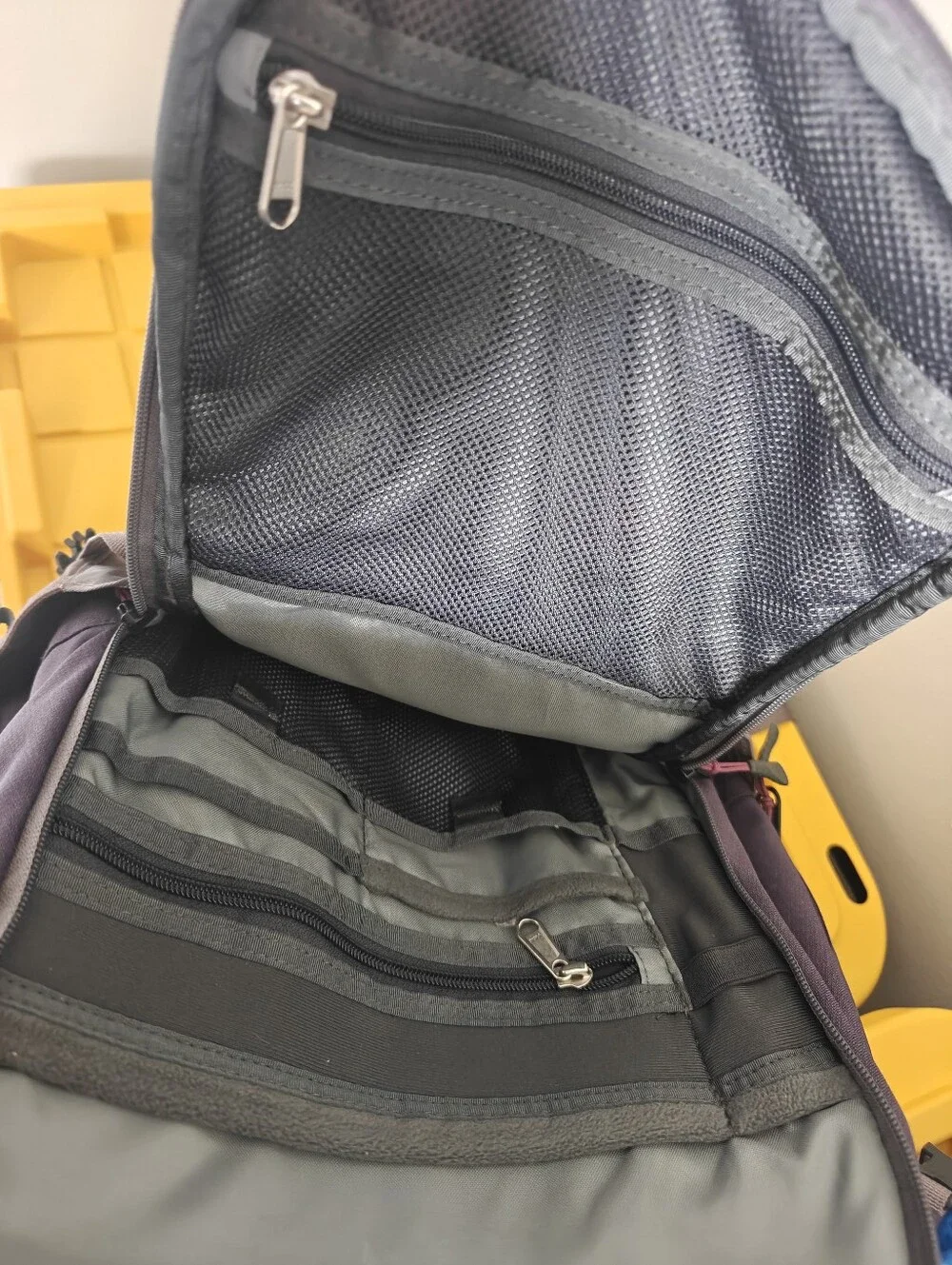 The North Face Surge Backpack EUC Gray Purple Padded